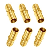 JoyTube Brass Hose Barb Fitting Metals Splicer Mender, 3/4 Barb Hose Union Fuel Gas Water Air (Pack of 6)