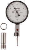 Mitutoyo 513472 Dial Test Indicator, Horizontal Type, Ruby Stylus, 0.375 Stem Dia., White Dial, 0150 Reading, 1.575 Dial Di