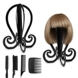 2 Pack Wig Head Stand Portable Collapsible Wig Holder With 4PCS Wig Brush Comb,Travel Wig Holder Comb Set for Women Multiple Wig