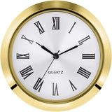 Hicarer 1.8 Inch (45 mm) Clock Insert Fit Diameter 1.6 Inch (40 mm) Hole, Roman Numerals (Gold Bezel)