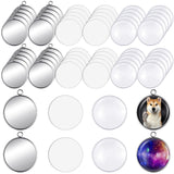 60 Sublimation Pendant Tray for Jewelry Making Include 20 Round Blank Pendant Base 20 Flatback Clear Glass Dome 20 Aluminum Shee