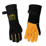 Cuwiny Welding Gloves, 1112F Heat/Fire Resistant/Leather Forge Gloves, with Kevlar Stitching String, 16 inches Extra Long Sleeve