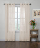 CurtainFresh Odor Neutralizing Sheer Voile Grommet Window Curtain for Bedroom or Living Room (1 Panel), 59 in x 120 in, Ivory