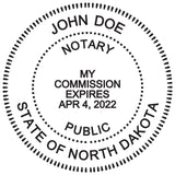Round Notary Stamp for State of North Dakota- Self Inking Stamp - Top Brand Unit with Bottom Locking Cover for Longer Lasting St