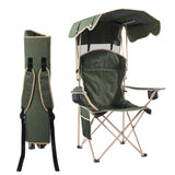 CozyBox Portable Folding Camping Chairs with Canopy Shade, Beach Chair for Adults, Durable Weather Resistant 600D Oxford Cloth, 