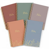 Gueevin 5 Pack Spiral Notebook Aesthetic Notebook A5 College Ruled Notebook160 Pages/ 80 Sheets Notebooks For School Cute Notebo