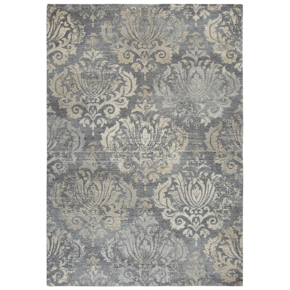 Alora Decor Euphoria 10' X 13' Damask Distress Gray/Gray/Rust/Blue Hybrid Rug