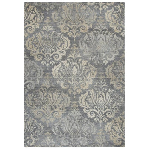 Alora Decor Euphoria 9' X 12' Damask Distress Gray/Gray/Rust/Blue Hybrid Rug