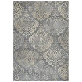 Alora Decor Euphoria 9' X 12' Damask Distress Gray/Gray/Rust/Blue Hybrid Rug