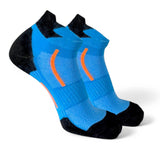 Sockscarving Feel The Comfort Pure Cotton Premium 1 Pair Athletic Ankle Socks, Blue & Black & Orange, Cushioned Low Cut Sports S