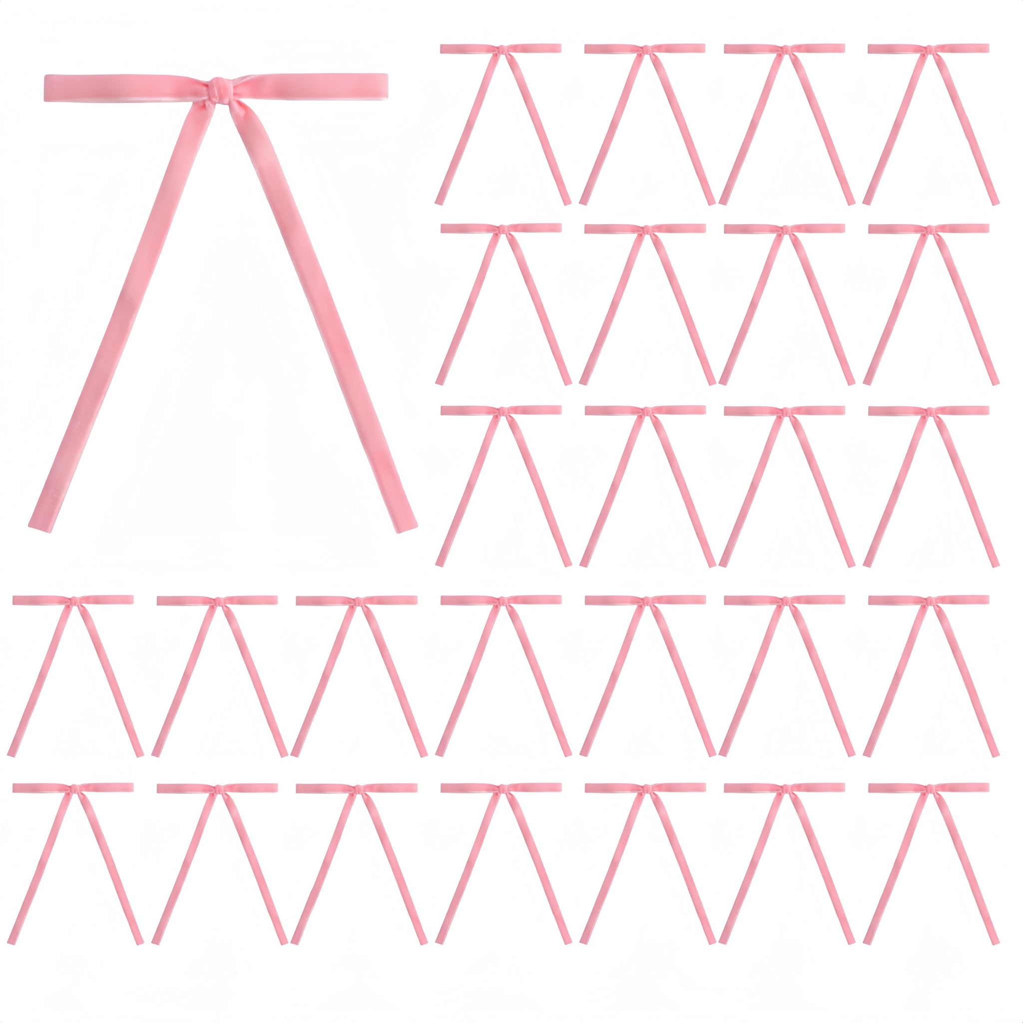 Meseey 30 Pcs Light Pink Velvet Christmas Bows 5 x 7 Inch Rustic Vintage Wedding Velvet Ribbon Gift Bows for Tree Wreath Garland