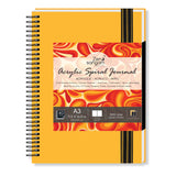 Zen Sangam Artists A3 Spiral Acrylic Pad Portrait 300 GSM Cold Pressed Sketchbook Canvas Texture (40 Pages) Size (