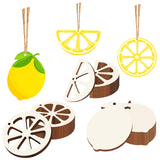Tmflexe 30Pcs Lemon Unfinished Wooden Gift Ornaments DIY Craft Present Paintable Blank Cutouts Hanging Wood Slices for Wedding B