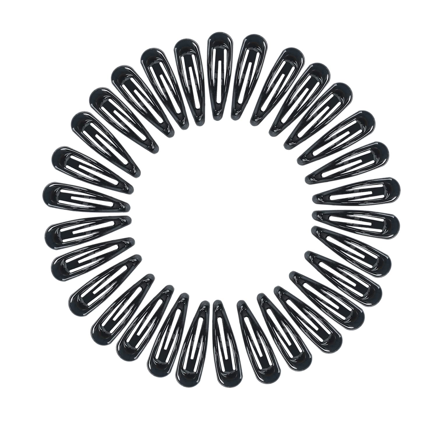 30,60 80 Pack Black 2 Inch Women Metal Snap Hair Clips Accessories No Slip Hair Barrettes Girls Women Hair Accessories (Black-1 