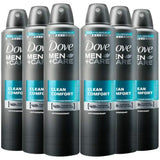 Dove Men + Care Clean Comfort Spray International Version 250 ML (6 Pack)-New