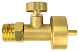 SA - Propane Adaptor with Valve - CGA-600 (1 Lb or 14.1 Oz Tank/Canister) to CGA-200 (Size MC Acetylene Regulator)