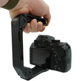 GENS Handheld Camera Stabilizer Grip - Universal U-Shaped Handle Works with DSLR, Mirrorless, & Video Cameras with 1/4 -20 Threa
