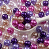 BERMRO 16mm Acrylic Beads 100pcs Purple Pearl Focal Bead Beadable Chunk Bubblegum Beads for DIY Crafting Necklace Bracelet Jewel