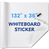 HeatPomelo Whiteboard Sticker for Wall, 132 x 36 (11x3 FT) Peel and Stick Dry Erase White Board Roll, Stain-Proof Self-Adhesive 