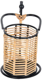 Aesthetic Decors Iron Lady Pen Holder with Cane Work, 16 cm x 14 cm x 13 cm