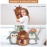 SuzziPals 14'' Highland Cow Stuffed Animals Plush Pillows, Scarf Scottish Highland Cattle Plushies, Soft Stuffed Cow Plush Toys
