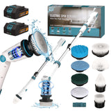 BHY Electric Spin Scrubber 1200RPM Shower Scrubber Cordless Cleaning Brush with 2 Packs Battery&Charger, 8 Replacement Head,3 