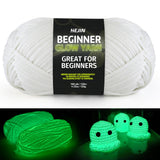 120g Glow in The Dark Yarn for Crocheting and Knitting; 120m(144yds) Yarn for Beginners with Easy-to-See Stitches; Worsted-Weigh