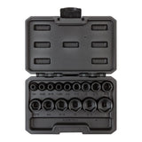TEKTON 3/8 Inch Drive 6-Point Impact Socket Set, 15-Piece (1/4-1 in.) - Case | SID91300