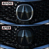SlickMod Chrome Delete Blackout Vinyl Overlay for 2018-2020 Acura TLX Front Emblem Ring (Gloss Black)