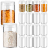 Patelai 16 Pack 12 oz Empty Slime Container Jars with Lids Round Clear Plastic Jars Wide Mouth Refillable Storage Organizer for 