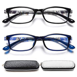 EYEURL Lightweight Reading Glasses Blue Light Blocking - 2 Pairs Computer Readers UV Protection Anti Eyestrain Comfortable TR90 