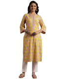 Libas Women'S Cotton Printed Straight Kurta (29194 Yellow