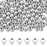 Chuyau 100pcs 4mm Silver Filled Spacer Beads for Jewelry Making Seamless Smooth Metal Brass Beads for DIY Bracelets Necklace Ear