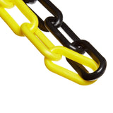 Mr. Chain Plastic Barrier Chain, Alternating Black/Yellow, 2Inch Link Diameter, 100Foot Length (50029100)