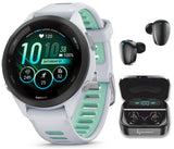 Wearable4U Garmin Forerunner 265S Music GPS Running 42 mm Smartwatch, Whitestone with AMOLED 1.1in Touchscreen Display Black Ear