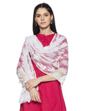 Weavers Villa White Floral Net Dupatta for Women, 2.10 Mtrs