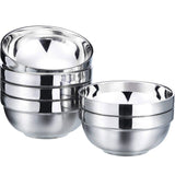 SATINIOR 6 Pack Stainless Steel Bowls for Kids and Adults Stainless Steel Cereal Bowls Double-walled Insulated Bowl Metal Snack 