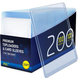 200 Card Sleeves Top Loaders for Cards, Premium Toploaders, 3x4 Baseball Card Protectors Hard Plastic, Hard Cards Sleeve, Sports