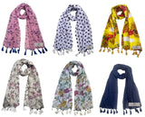 Fusfus WomenS Printed Chiffon Scarves And Stoles, Free Size(Multicolour, Fs1817) Pack Of 6 (Multicolor4)