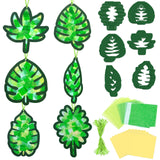 Qyeahkj 36 Set Summer Suncatchers Crafts for Kids DIY Hawaiian Palm Leaves Window Tissue Paper Crafts Kit Green Leaf Hanging Dec