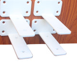 4 Pack - 4 inch White Hidden L Shelf Bracket (1/5 Inch Thicked) Iron Floating Shelf Brackets Rustic Industrial Metal Brackets fo