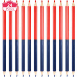 Zhanmai 24 Pieces Red and Blue Colored Pencils Double Ended Checking Pencils Bulk Pre Sharpened Erasable 2 HB for Checking Map C