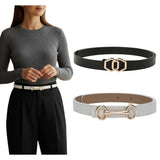 Crusset Stylish Pu Leather Waist Belt For Women Adjustable For Jeans, Dresses & Saree Fashionable & Comfortable|Black & Whit