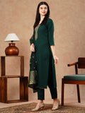 Gosriki Women'S Cotton Blend Straight Embroidered Kurta With Pant & Dupatta (Kanimoj Green-Gs_Xl_Green_X-Large),Green,,B0CTCL3T6K