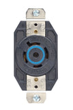 Leviton 2510 20 Amp, 120/208 Volt 3PY, Flush Mounting Locking Receptacle, Industrial Grade, Grounding, V0Max, Black