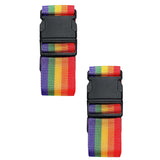 Fambal 2 Pack Suitcase Belts, Adjustable Luggage Straps, Bright Colors Travel Packing Straps With Quick Release Buckle (Rainbow)