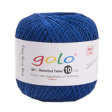 golo Crochet Thread Size10 Yarn for Hand Knitting Sapphire Blue 169