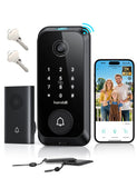 Video Smart Lock with Camera: 4-in-1 Ring+2K Camera+Doorbell+Fingerprint Hornbill Keyless Entry Door Lock, Built-in WiFi Deadbol