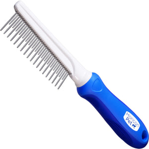 Horicon Pet Detangling Grooming Comb With Long & Short Stainless Steel Metal Teeth - Dogs, Cats & Small Animals For Removing Mat