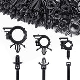 Sthira 45Pcs Nylon Universal Cable Tie Buckle, Push Mount Cable Zip Tie With Car Wire Loom Routing Clips, Universal Compatible W